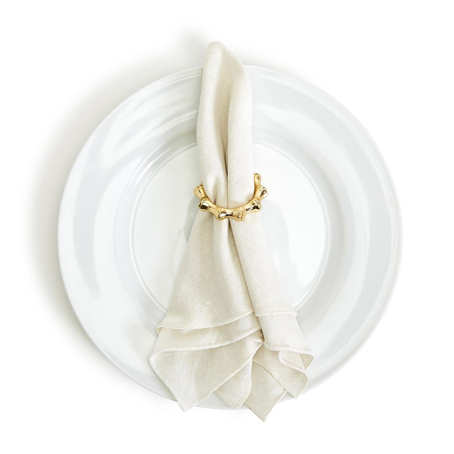 Golden Bamboo Napkin Rings - Set of 4