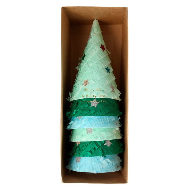 fringed christmas tree party hats by meri meri mm 217774 1