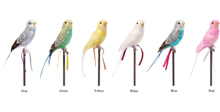 artificial birds budgie gray 1