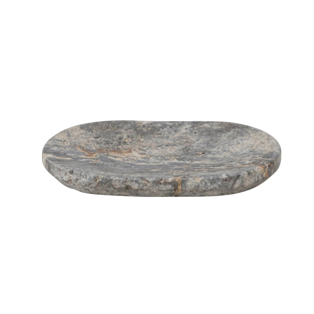 oval travertine soap dish 1