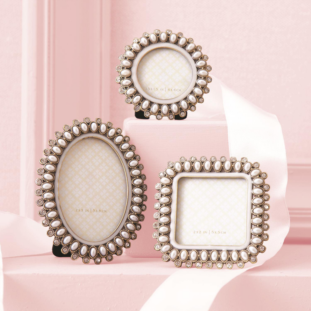 Precious Pearls Jeweled Mini Photo Frame in Assorted Shapes