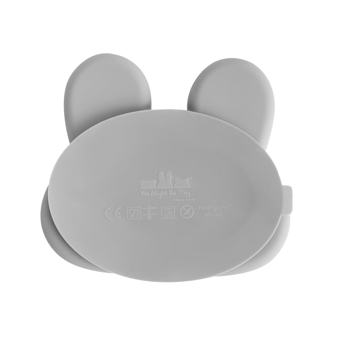 Bunny Stickie Plate - Grey