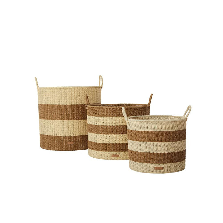 Gomi Cylinder Storage Baskets - 3 PCS/SET- Caramel