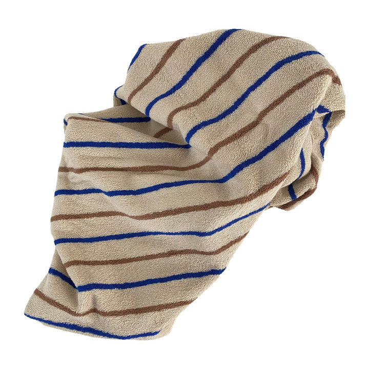 Medium Raita Towel in Caramel / Optic Blue