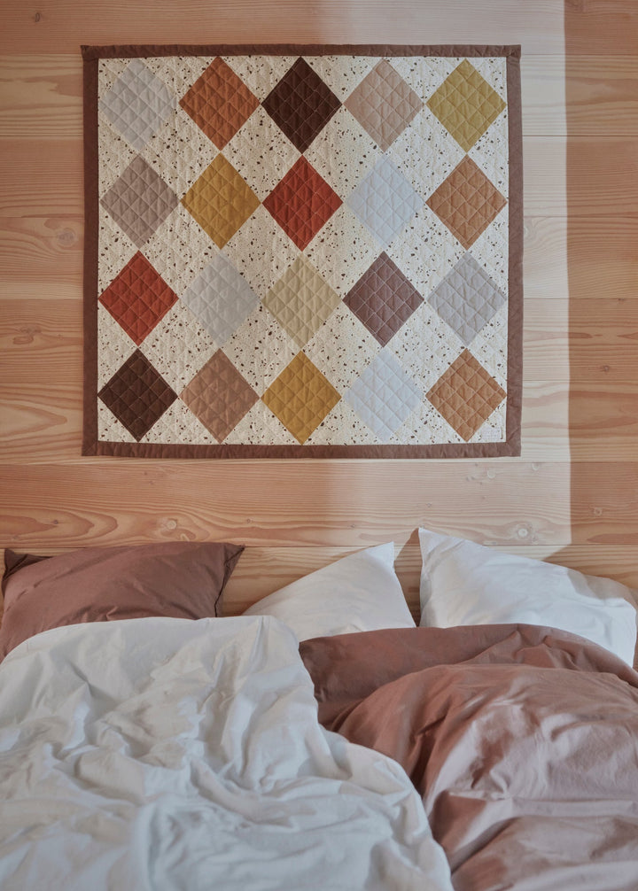 Large Quilted Aya Wall Rug in Brown