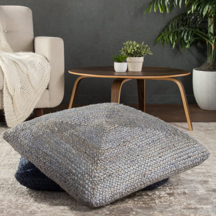 Natia Solid Light Grey Floor Cushion